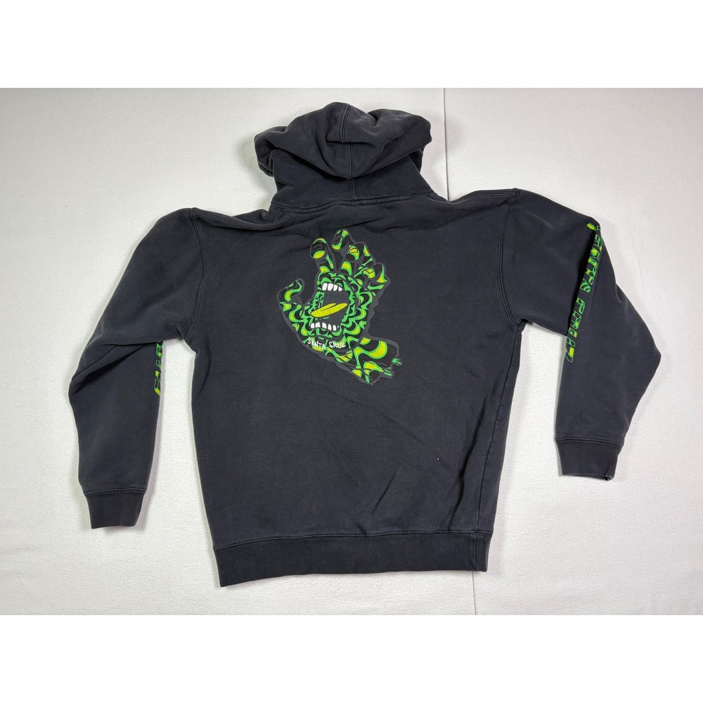 Santa Cruz Mens Screaming Hand Graphic Hoodie Black Pullover Skateboard L